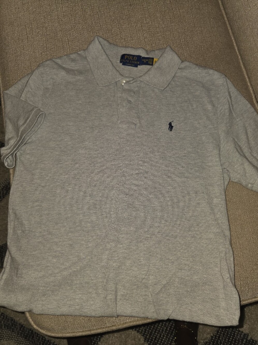 Ralph Lauren Light Gray Polo with Navy Pony